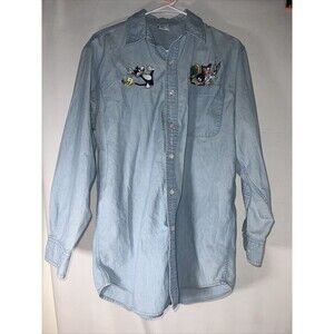 Warner Brothers Studio Stone Exclusive Looney Tunes Denim Shirt Adult Small